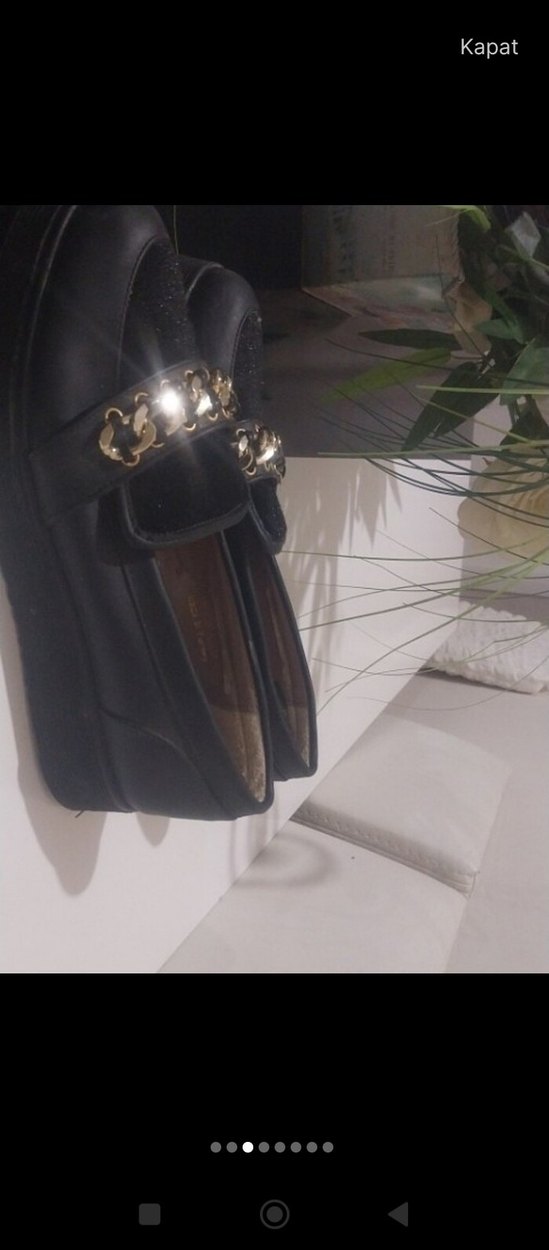 Zincir Detaylı Siyah Platform Topuklu Kadın Ayakkabı - Görsel 3