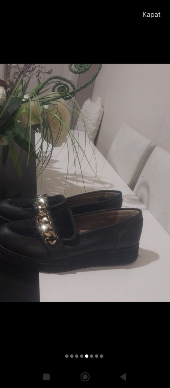 Zincir Detaylı Siyah Platform Topuklu Kadın Ayakkabı - Görsel 4