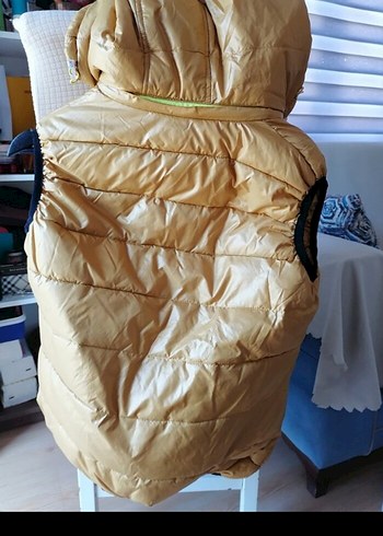 Kadın Parlak Kahverengi Fermuarlı Yelek - Görsel 3