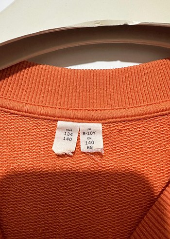 Turuncu Nakışlı Uzun Kollu Kız Elbise - Görsel 2