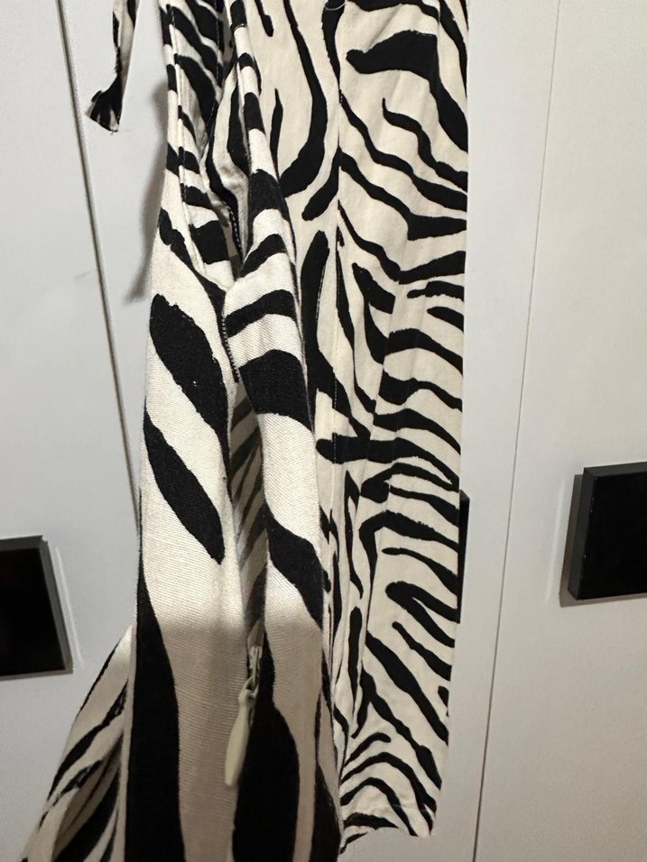 Kahverengi Zebra Desenli Mini Tulum - Görsel 3