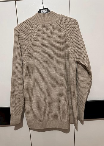 Bej Kadın Balıkçı Yaka Örgü Kazak unisex - Görsel 2