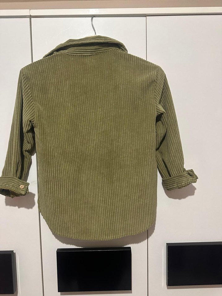 Düğmeli Uzun Kollu Khaki Kadın Gömlek - Görsel 2