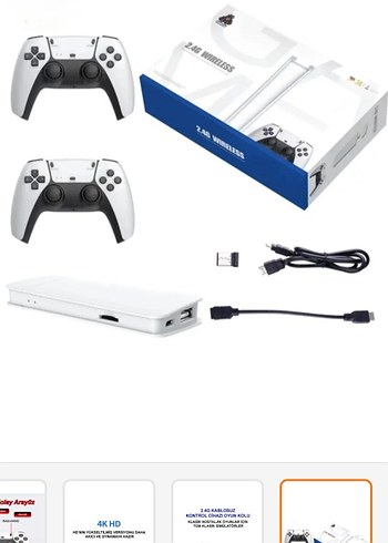 Beyaz PS5 Kablosuz Oyun Kolu Çift Set - Görsel 5