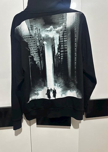 Siyah Kapüşonlu Street Sweatshirt - Görsel 3
