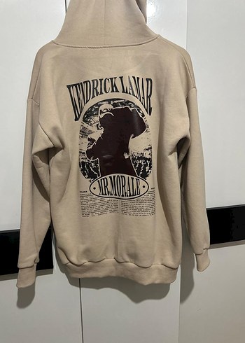 Bej Kapüşonlu Rahat Kesim Sweatshirt - Görsel 2