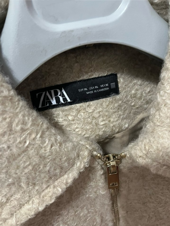 Bej Kısa Kesim Zara Kadın Ceket - Görsel 4