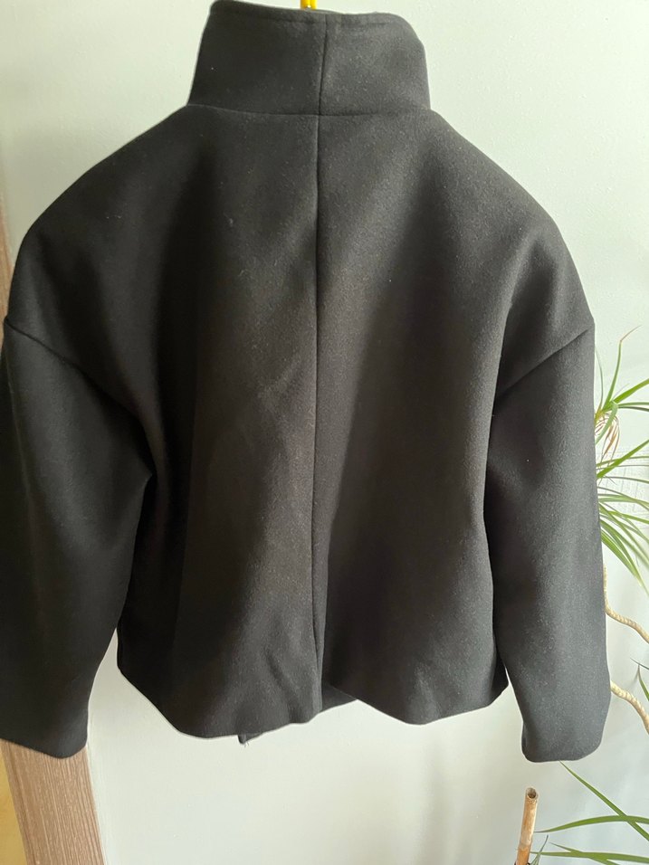 SHEIN Düğmeli Siyah Midi Kadın Kaban - Görsel 4