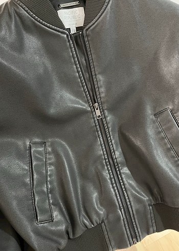 Pull and Bear deri ceket - Görsel 4