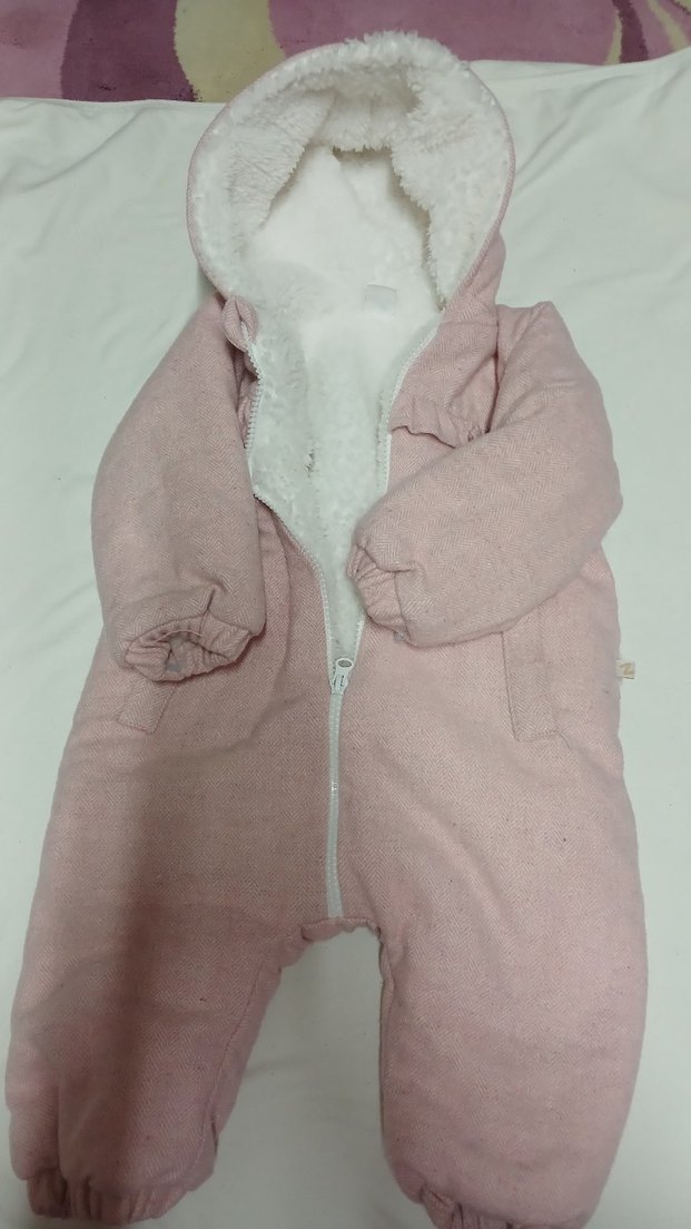 Kız Bebek Pembe Fermuarlı Tulumu - Görsel 2