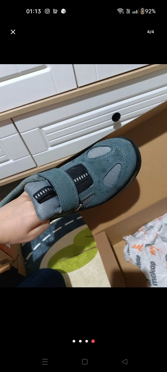 Gri Mavi Erkek iş ayakkabısı mekap - Görsel 2