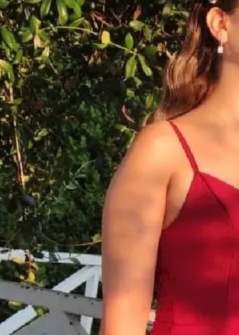 Bordo Uzun V Yaka Saten Elbise - Görsel 2