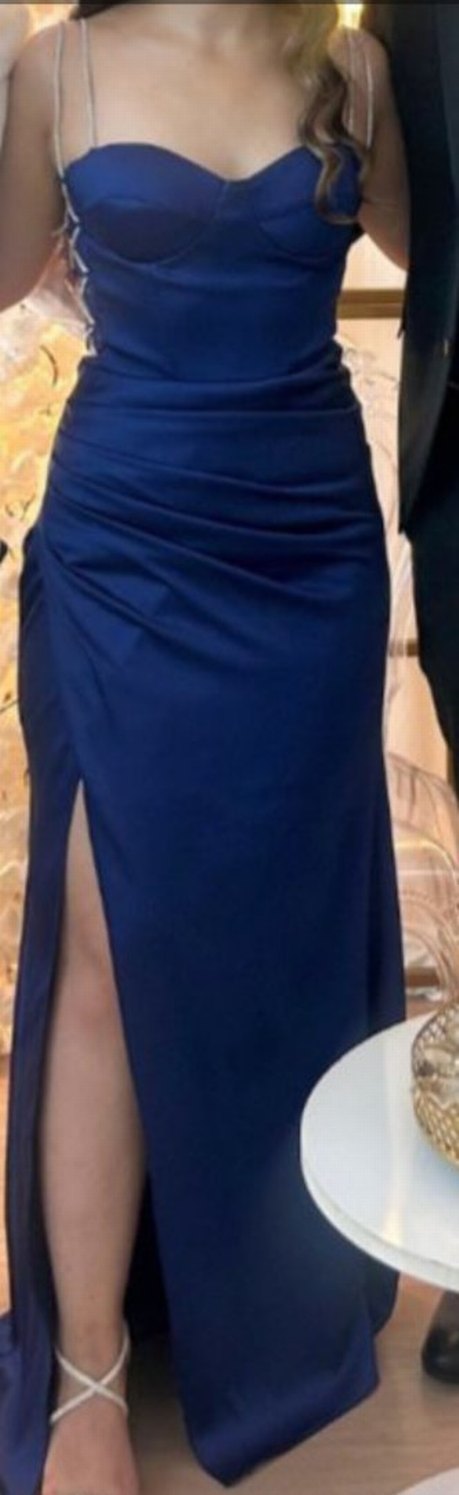 Mavi Uzun Abiye Elbise - Görsel 2