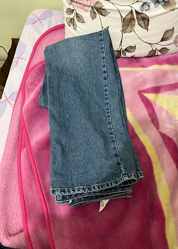 Koton Mavi Düğmeli Normal Kesim Kadın Kot Pantolon - Görsel 5