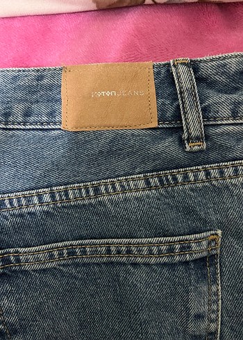 Koton Mavi Düğmeli Normal Kesim Kadın Kot Pantolon - Görsel 4