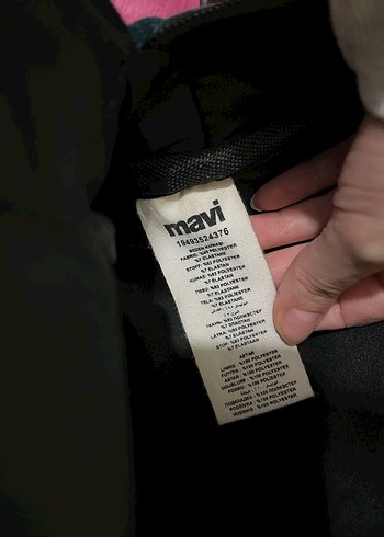 Mavi Marka Kadın Kadife Sırt Çantası, Mavi, Tokalı - Görsel 4