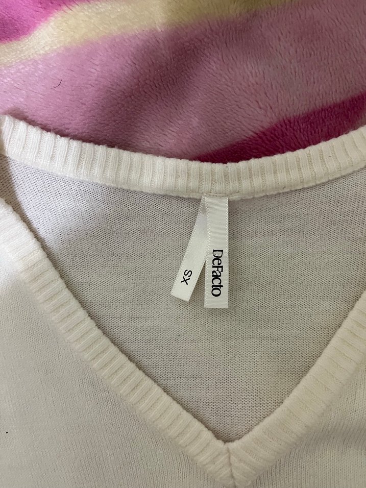 Defacto Beyaz Pamuklu Uzun Kollu Kadın Kazak - Görsel 2