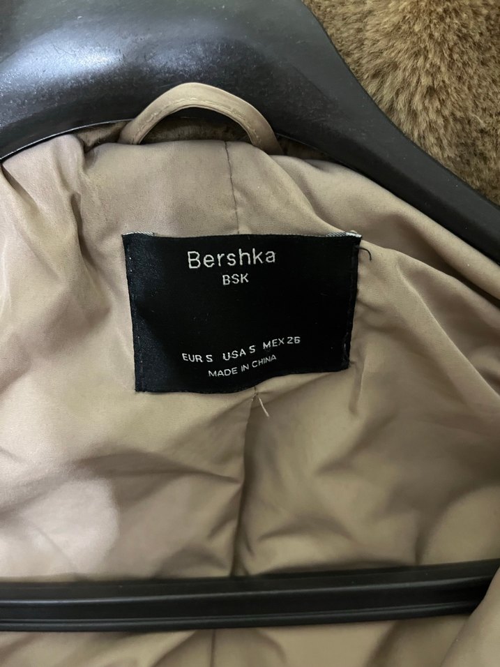 Bershka Kahverengi Kapüşonlu Kadın Peluş Ceket - Görsel 3