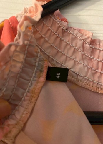 Trendyol Milla Pembe çok renkli Piliseli Uzun çiçekli Elbise - Görsel 9