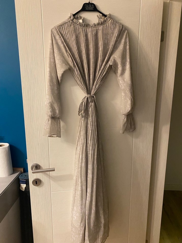 Manuka Yeşil Uzun Kollu Piliseli Kadın Elbise - Görsel 5