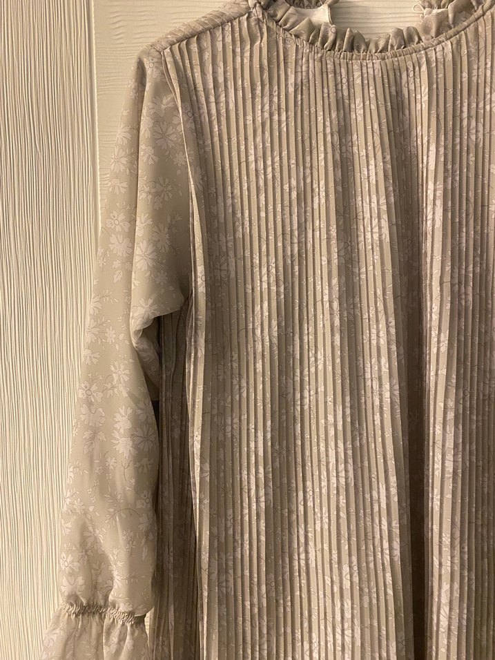 Manuka Yeşil Uzun Kollu Piliseli Kadın Elbise - Görsel 2