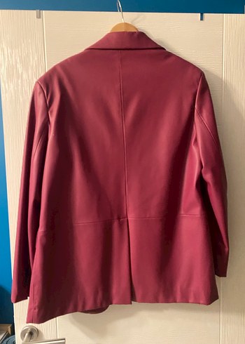 Bershka Blazer Pembe Ceket Kadın Suni Deri - Görsel 6