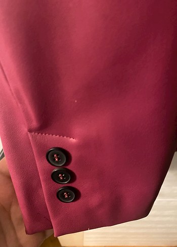 Bershka Blazer Pembe Ceket Kadın Suni Deri - Görsel 5