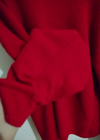 Kırmızı Nakışlı Kadın Triko Kazak - Görsel 3