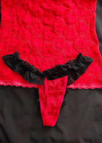 Kırmızı Siyah Dantel Gotik dantel üst ve seçenek All-time - Görsel 6