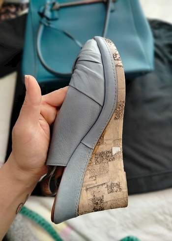 DAVİD JONES lacivert kol Çantası VE MANTAR TOPUK DERİ AYAKKABI - Görsel 6