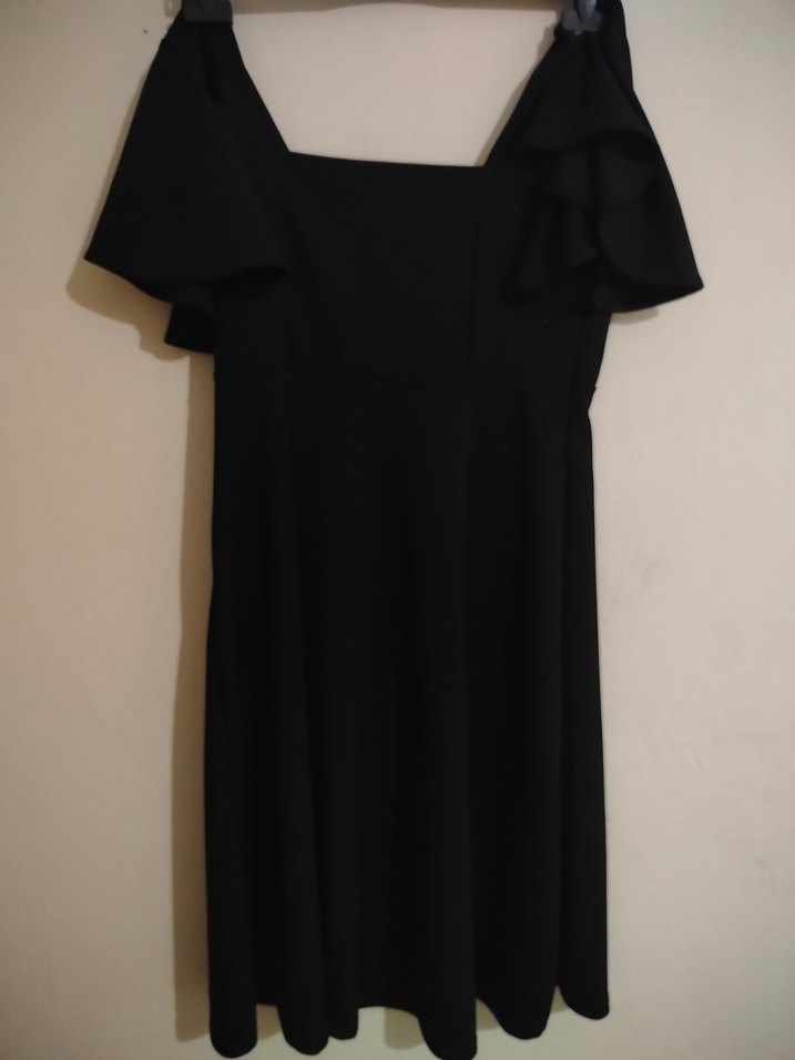 Siyah kare Yaka  Gotik Elbise - Görsel 3