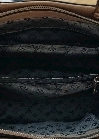 Bej Kare Desenli Deri Kadın Çanta - Görsel 5