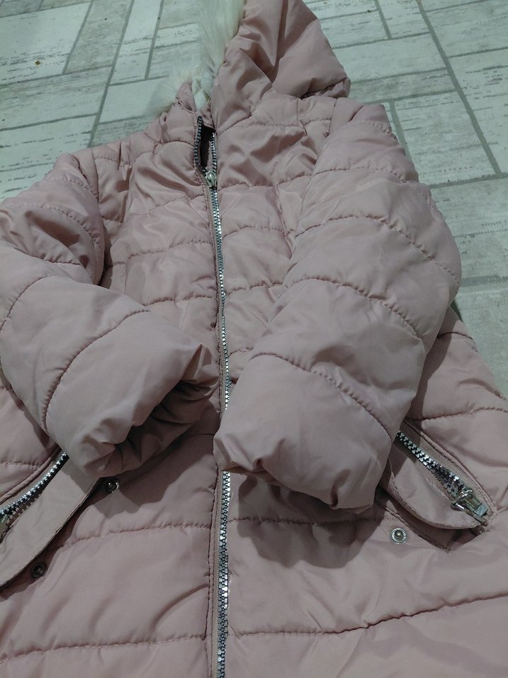 Kız Çocuk Pembe Fermuarlı Mont - Görsel 3