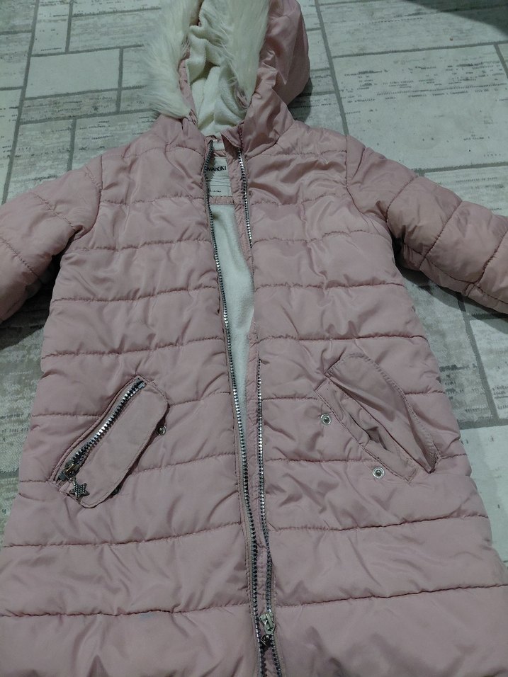 Kız Çocuk Pembe Fermuarlı Mont - Görsel 5