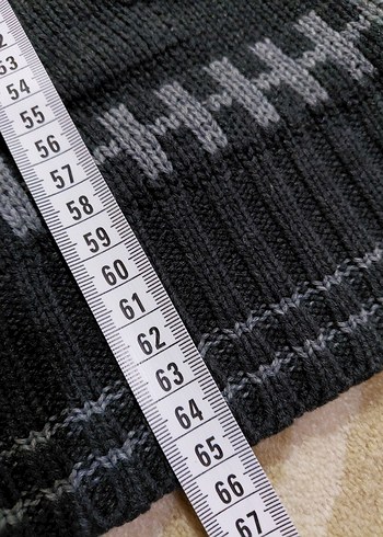 Erkek Gri Kapüşonlu Örgü Hırka - Görsel 7