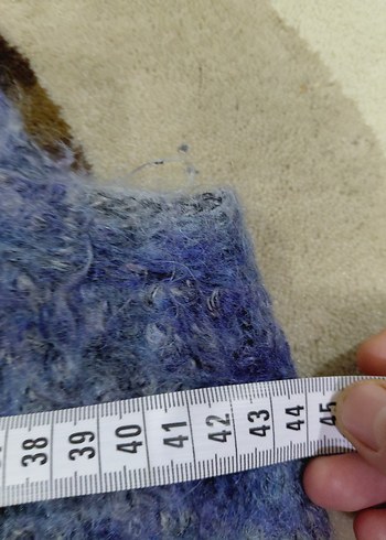 Bohem Gri Mavi Örgü Kadın Yelek - Görsel 2