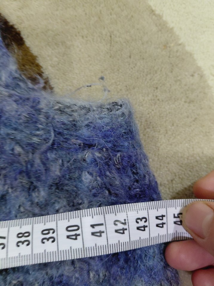 Bohem Gri Mavi Örgü Kadın Yelek - Görsel 2