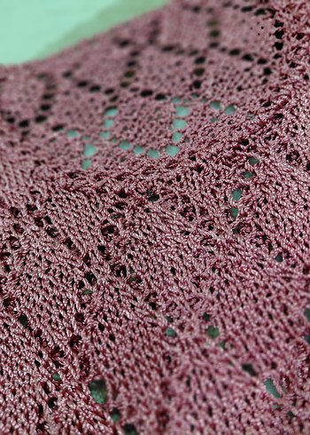 Pembe V Yaka Örgü Kadın bluz - Görsel 3