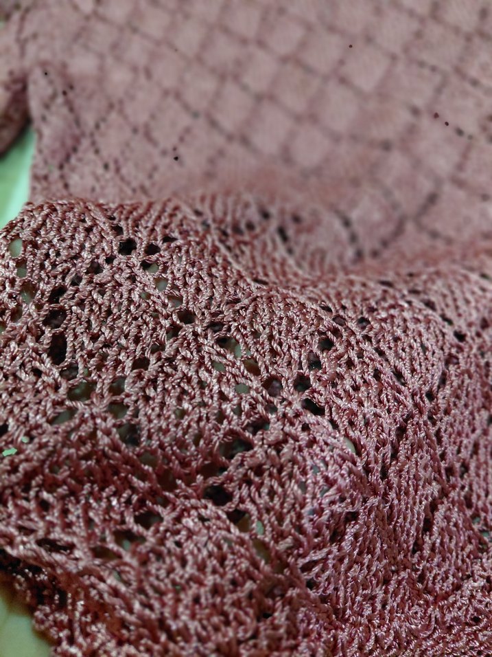 Pembe V Yaka Örgü Kadın bluz - Görsel 2