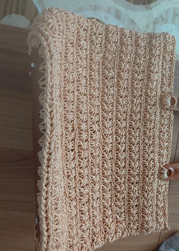 Bej Örgü Detaylı Bohem Kadın Çanta - Görsel 5