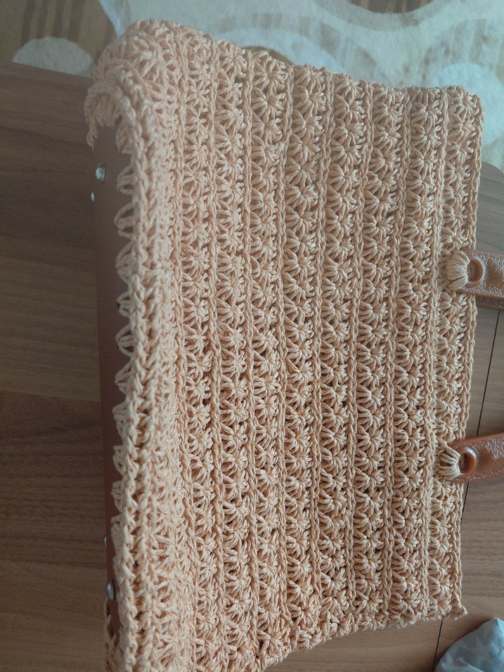 Bej Örgü Detaylı Bohem Kadın Çanta - Görsel 5