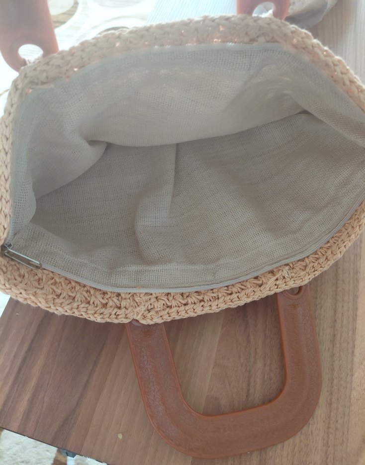 Bej Örgü Detaylı Bohem Kadın Çanta - Görsel 3