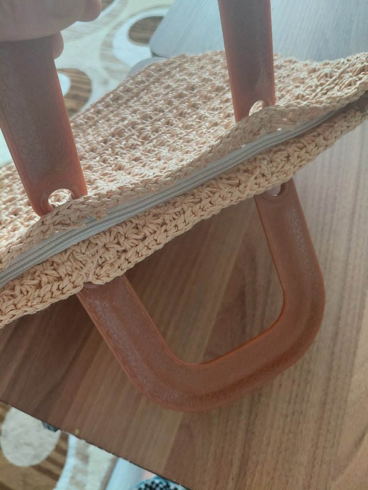 Bej Örgü Detaylı Bohem Kadın Çanta - Görsel 2