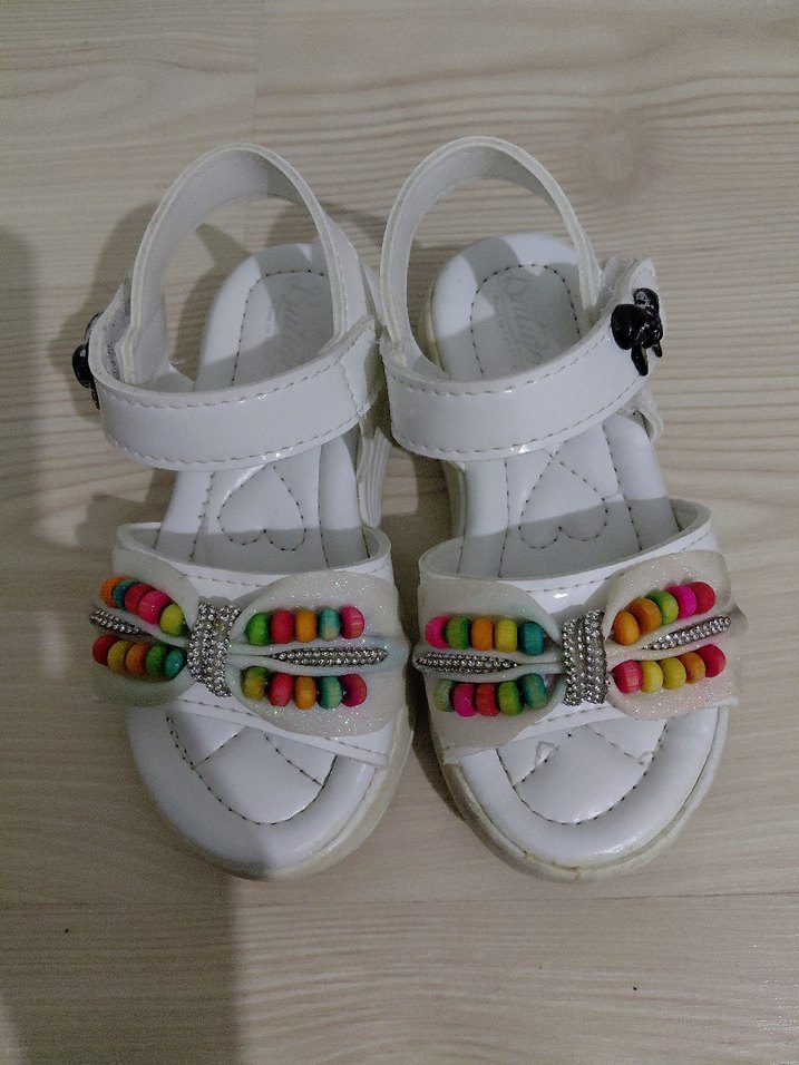 Boncuk Detaylı Renkli Kız Çocuk Sandalet - Görsel 5