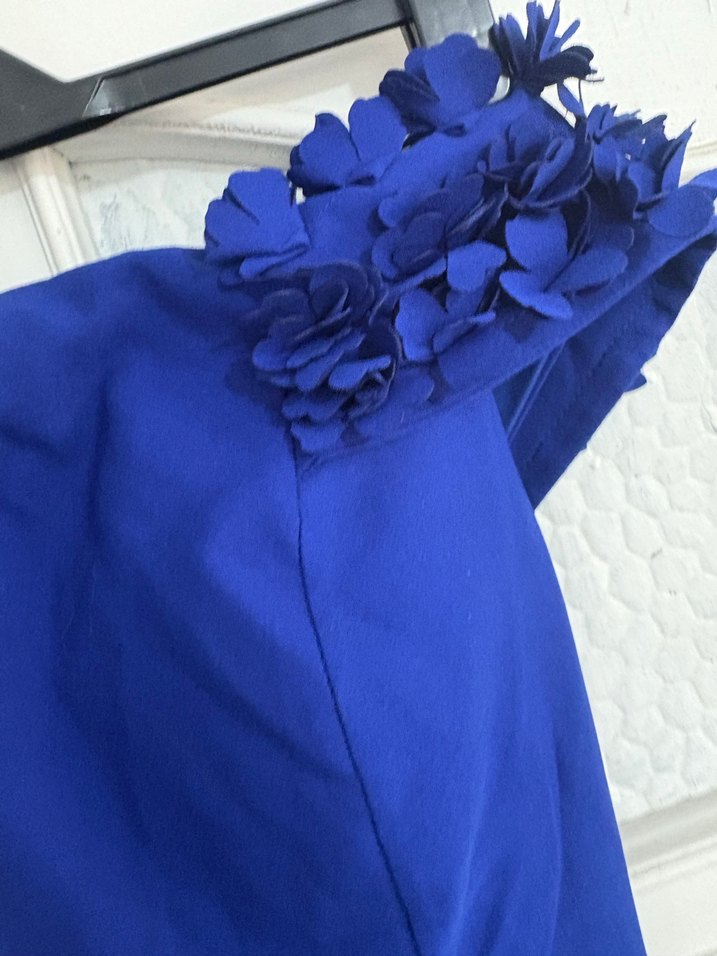 Mavi Straplez Midi Elbise - Görsel 2