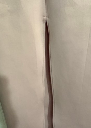 Bej Drapeli V Yakalı Uzun Abiye Elbise - Görsel 3