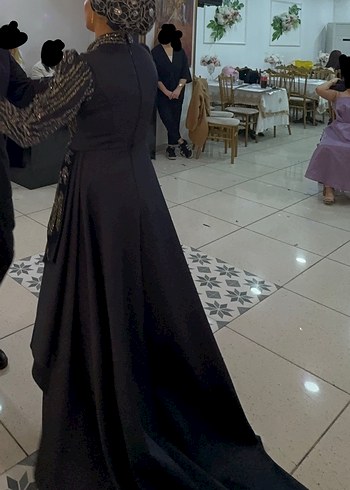 Uzun Kollu antrasit  Payetli Gece Elbisesi nişanımda giyindim - Görsel 10