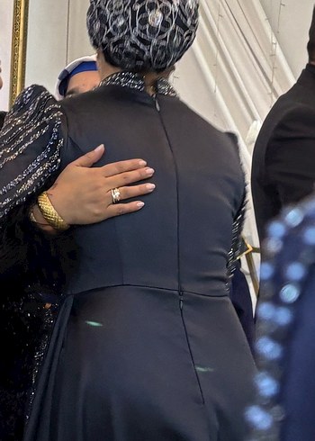 Uzun Kollu antrasit  Payetli Gece Elbisesi nişanımda giyindim - Görsel 12