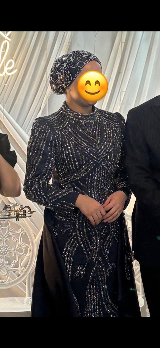 Uzun Kollu antrasit  Payetli Gece Elbisesi nişanımda giyindim - Görsel 4