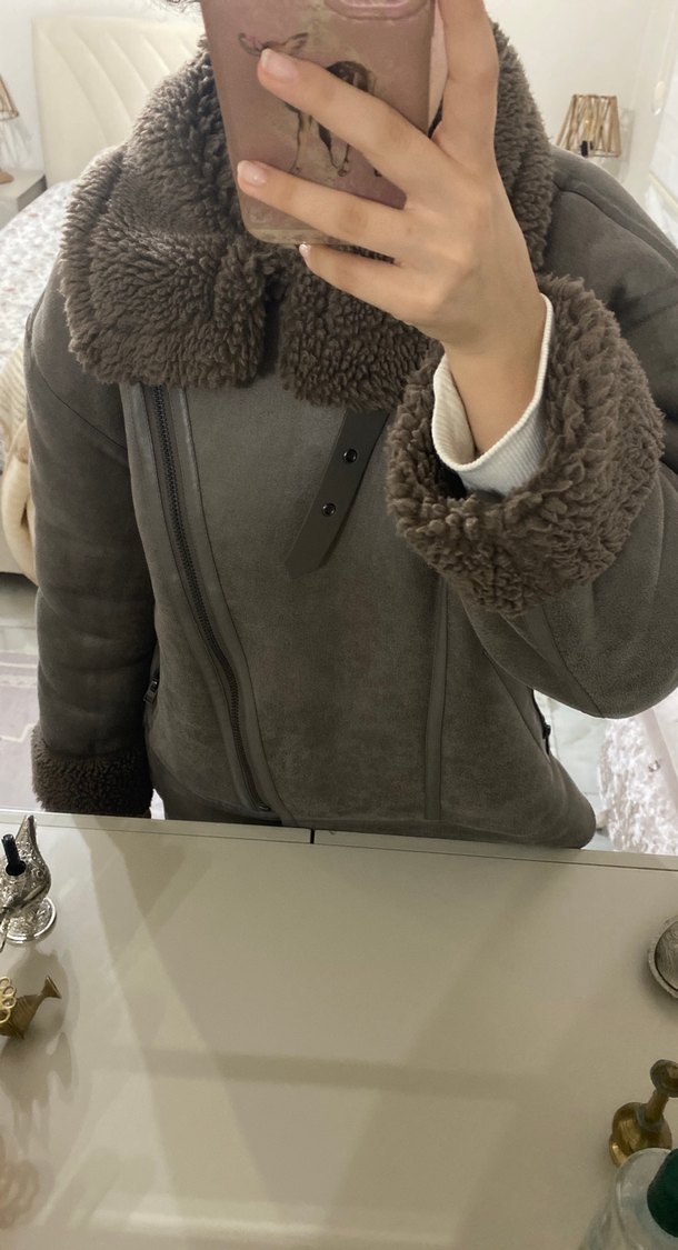 defacto Gri Deri Kadın Ceket mont - Görsel 5